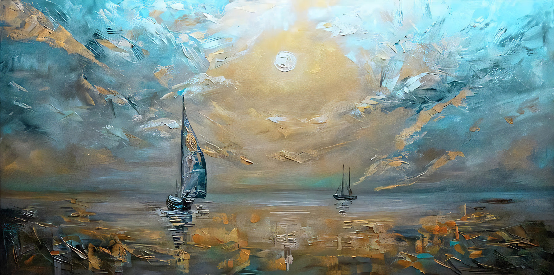 Lunar Sails Elegant Seascape Portrait The Urban Narrative
