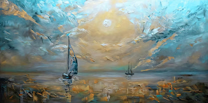 Lunar Sails Elegant Seascape Portrait The Urban Narrative
