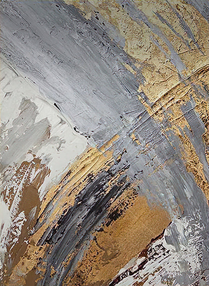 More than Gold: Gold and Steel Abstract Statement Painting