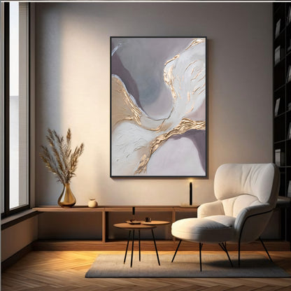Streamlined Grace A Golden Canvas Painting The Urban Narrative