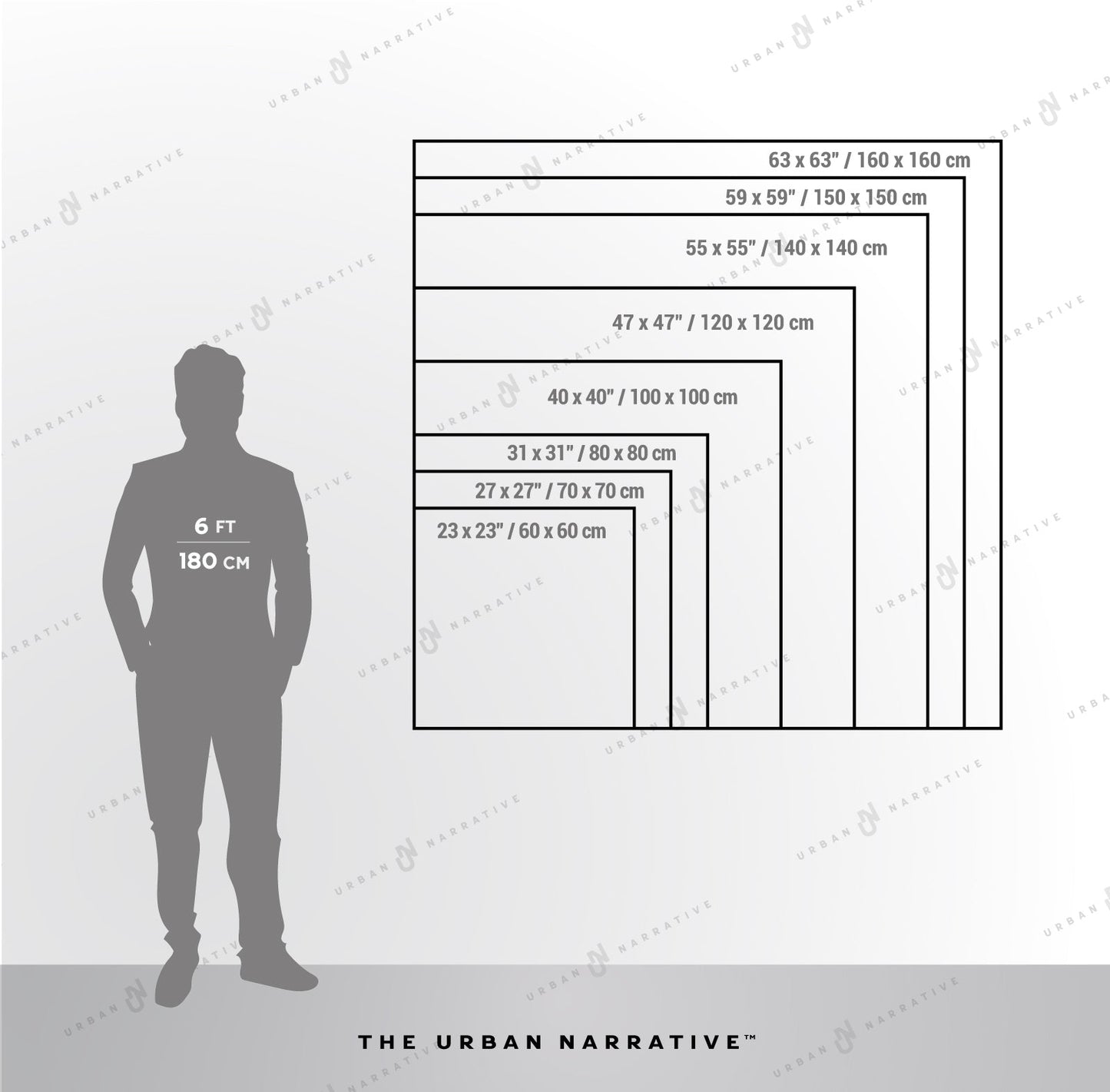Textured Interplay of Light and Darkness Size Chart The Urban Narrative