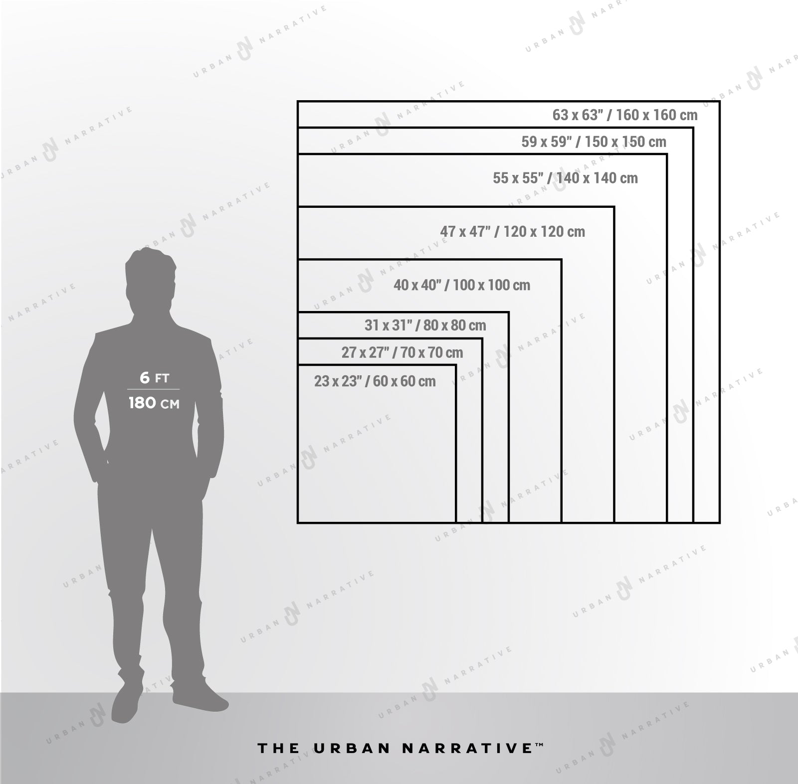 Textured Interplay of Light and Darkness Size Chart The Urban Narrative