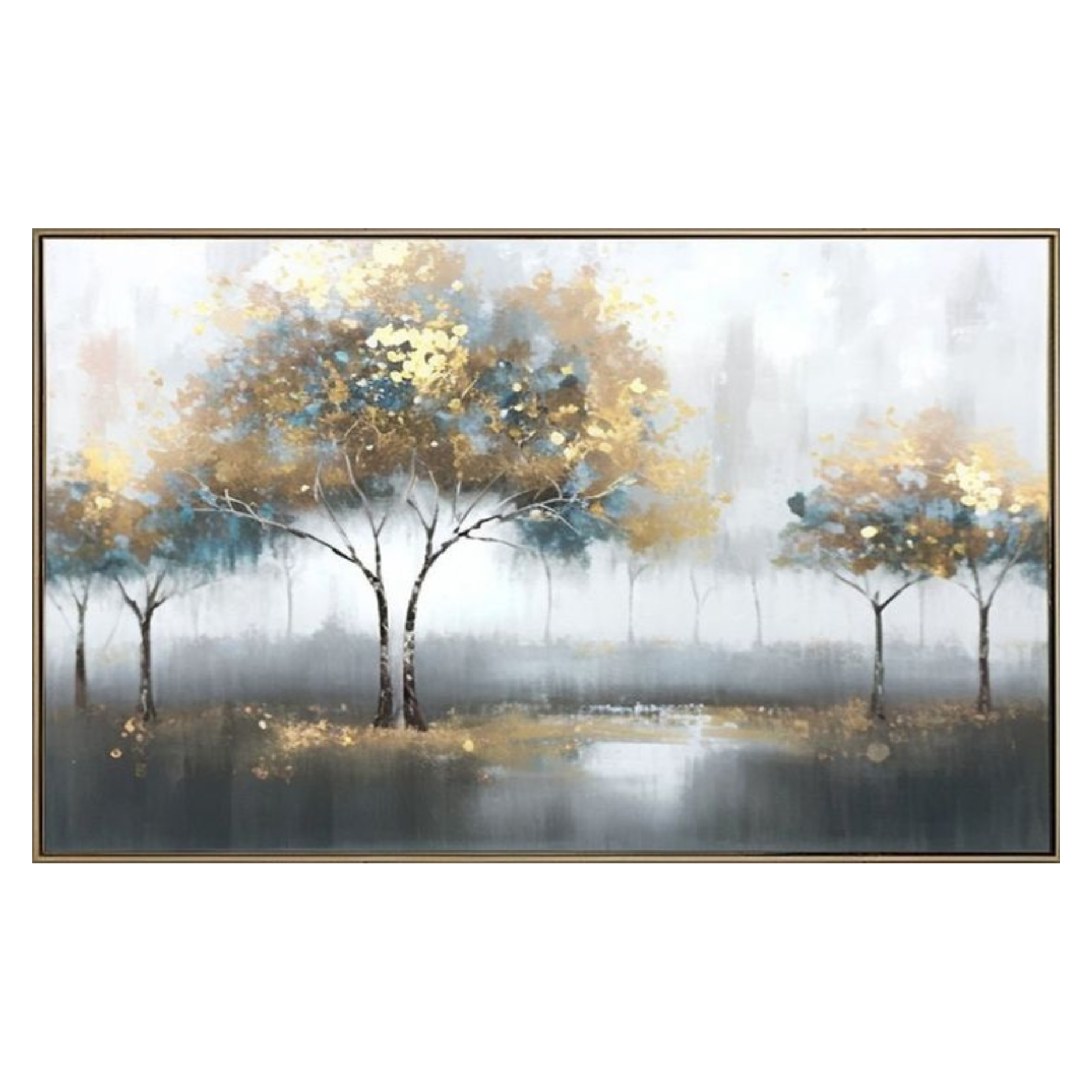 Whispers of Dawn Golden Leaves Shimmer Painting The Urban Narrative