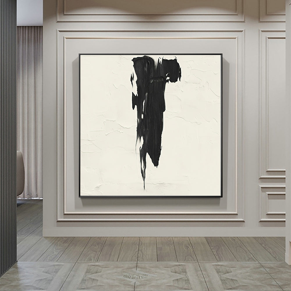 zenith-black-drip-stroke-modern-abstract-art-theurbannarrative-home-decor-textured-art-minimalist-Epoch-Trove-collection-black-square-frame-gallery
