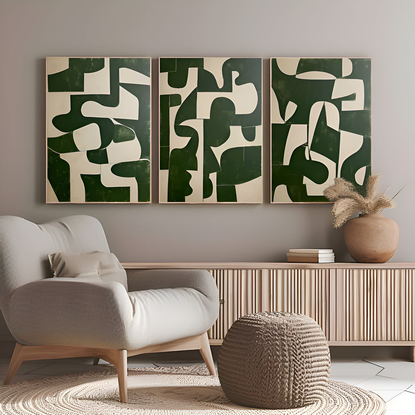 De la collection Ashes Trio : trois œuvres d'art moderne en noir, blanc et or