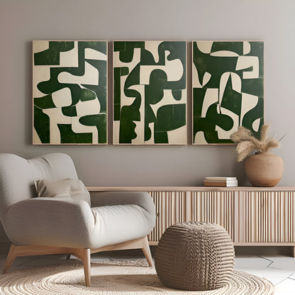 De la collection Ashes Trio : trois œuvres d'art moderne en noir, blanc et or