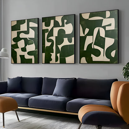 De la collection Ashes Trio : trois œuvres d'art moderne en noir, blanc et or