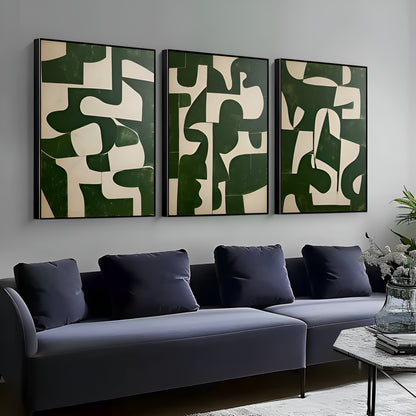 De la collection Ashes Trio : trois œuvres d'art moderne en noir, blanc et or
