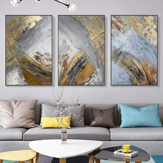 modern-oil-painting-with-gold-streaks-and-steel -blue-and grey-abstract-painted-canvas