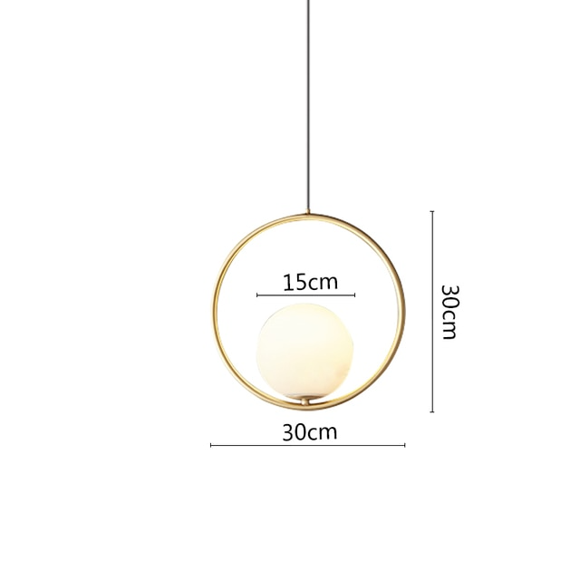 Brass Nordic bedside Long-line hanging lamp Modern creative U