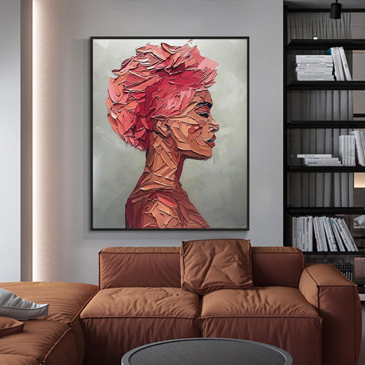 Textured-modern-woman-contemporary-abstract-art-pink-woman-modern-muse-theurbannarrative