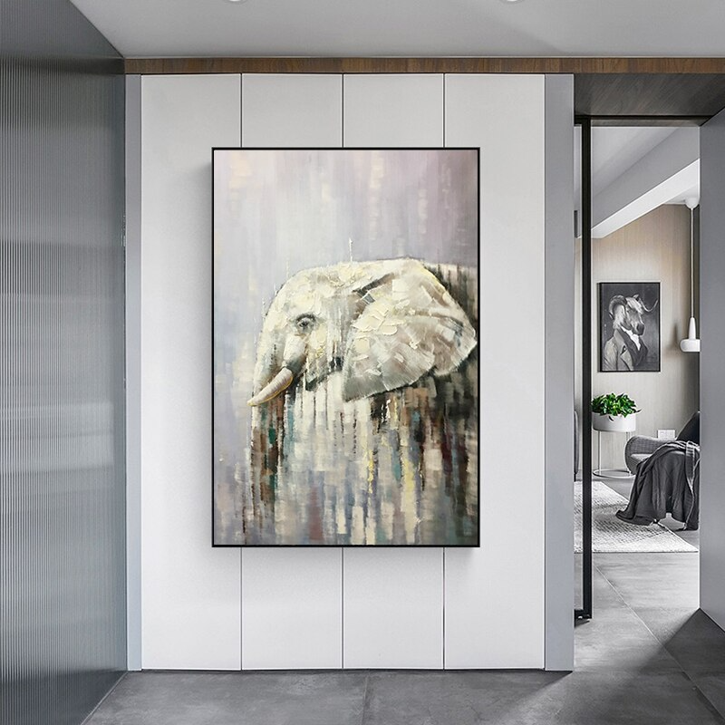 memory-the-urban-narrative-elephant-realistic-oil-painting-modern-abstract-art-home-decor-ny-apartment