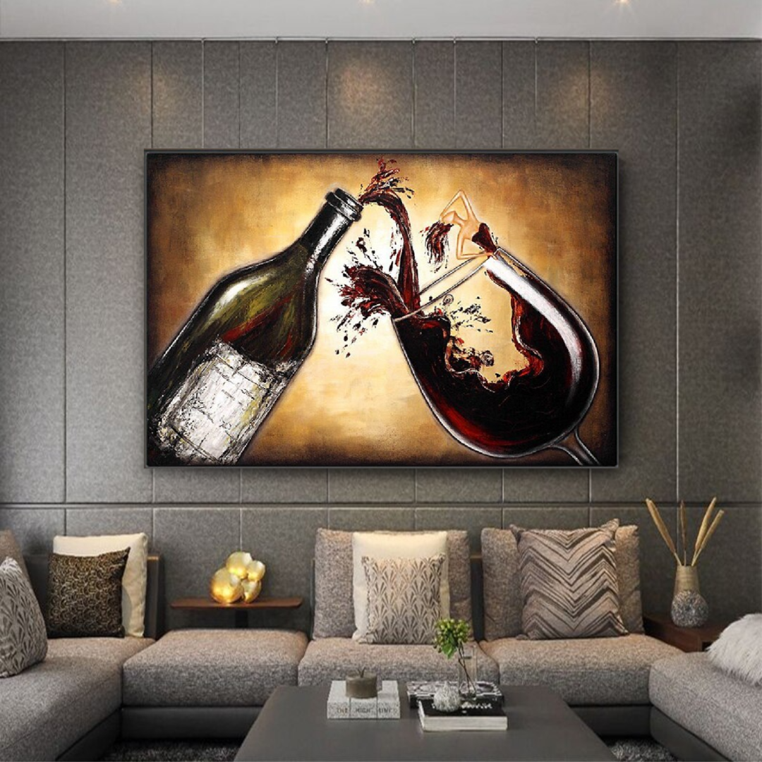 pouring-red-wine-modern-abstract-oil-painting