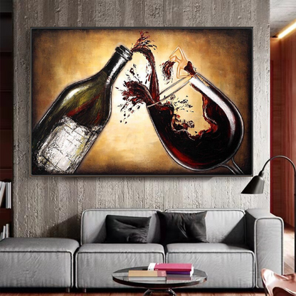 pouring-red-wine-modern-abstract-oil-painting