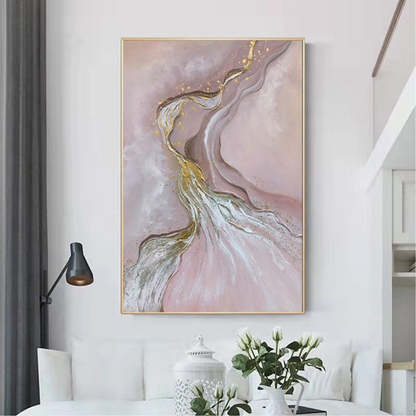 Pink and Gold Magical Modern Abstract Art Dreamer Painting