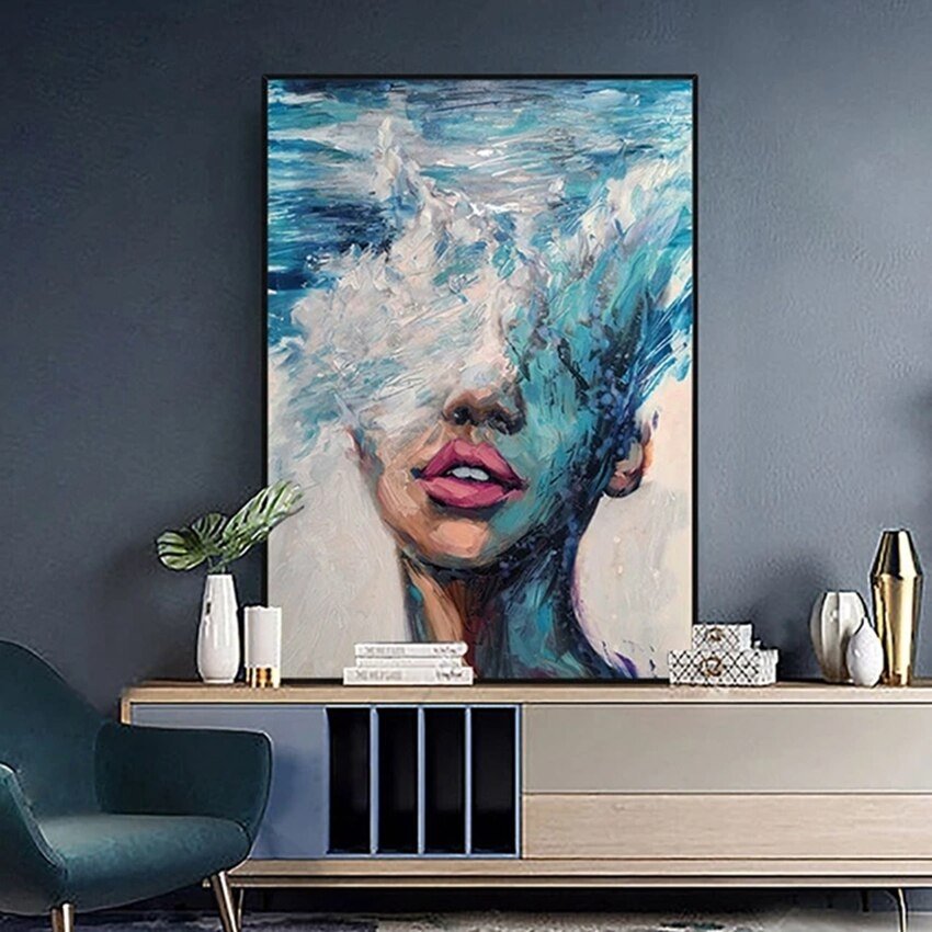 Calypso-modern-interpretation-contemporary-abstract-blue-sea-woman-canvas-art