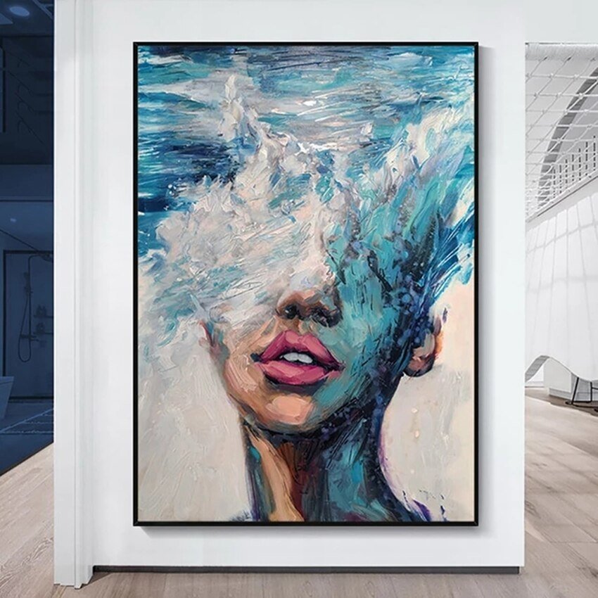Calypso-modern-interpretation-contemporary-abstract-blue-sea-woman-canvas-art