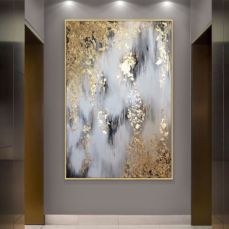 gold-leaf-oil-painted-abstract-fall-four-seasons-modern-contemporary-art