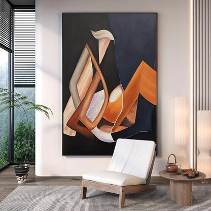 the-sitting-man-picasso-inspired-modern-abstract-geometric-minimal-blue-and-orange-hued-portrait-canvas-oil-painting